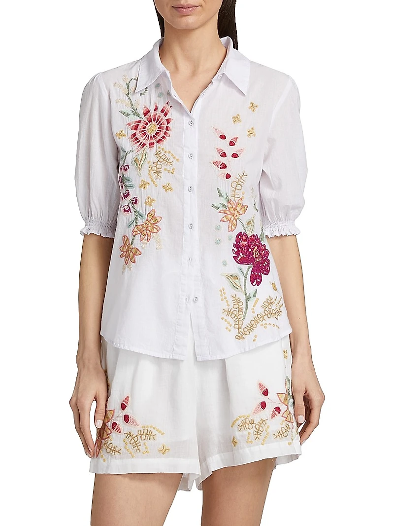 Lisbon Embroidered Cotton Shirt