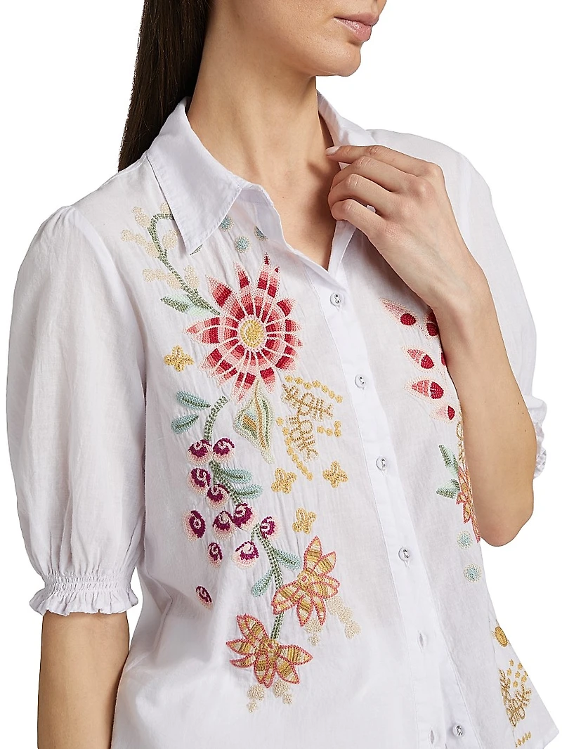 Lisbon Embroidered Cotton Shirt