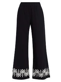 Hannah Cotton-Linen Wide-Leg Pants