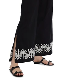 Hannah Cotton-Linen Wide-Leg Pants