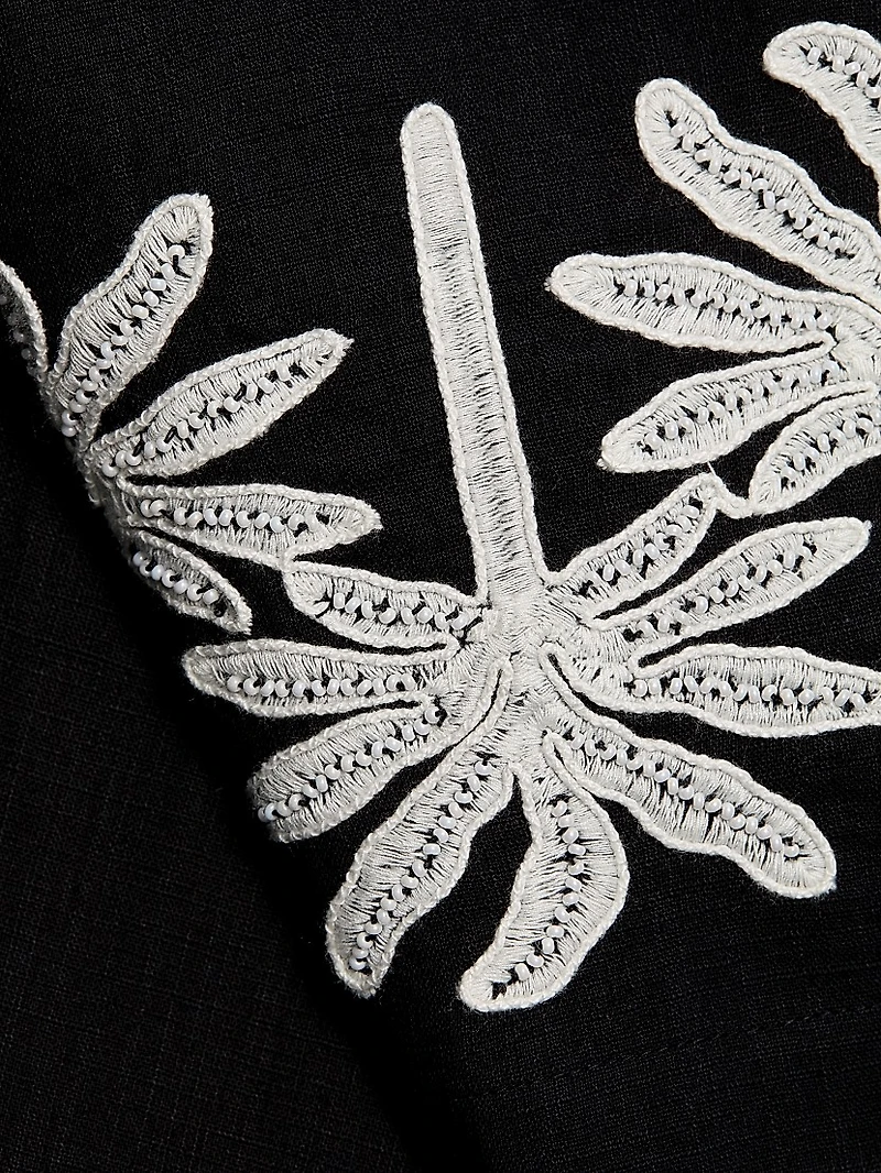 Hannah Cotton-Linen Wide-Leg Pants