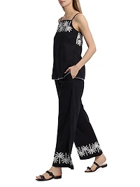 Hannah Cotton-Linen Wide-Leg Pants