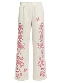 Printed Linen Pants