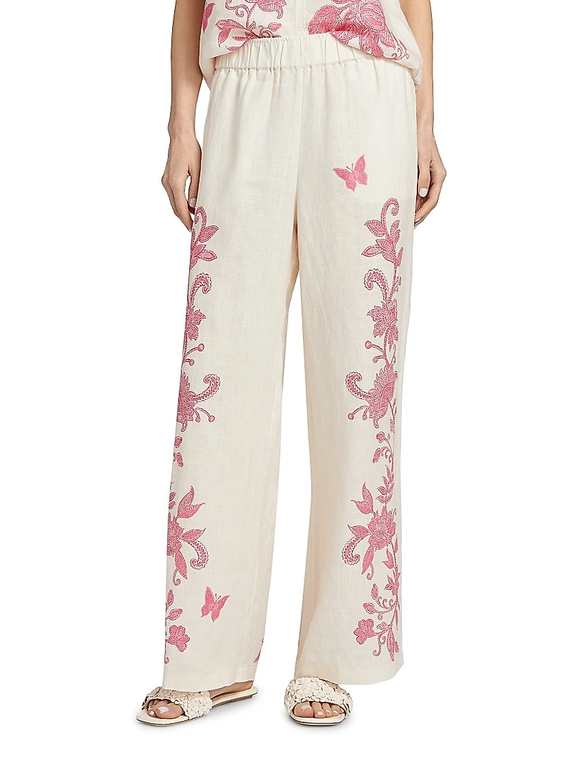 Printed Linen Pants