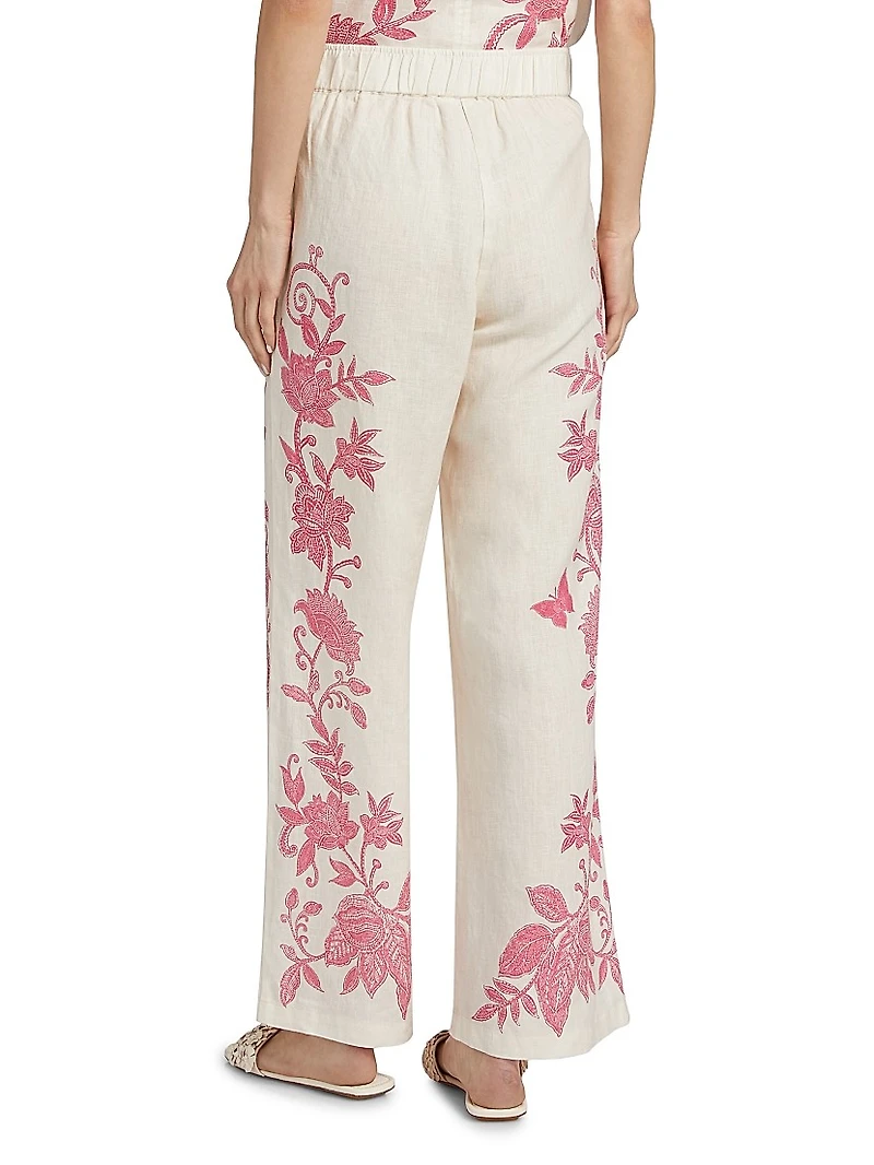 Printed Linen Pants