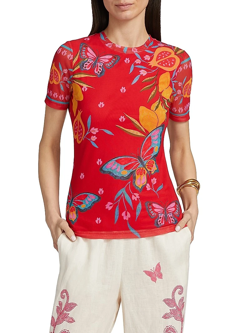 Eleanor Printed Mesh T-Shirt