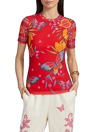 Eleanor Printed Mesh T-Shirt