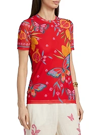 Eleanor Printed Mesh T-Shirt