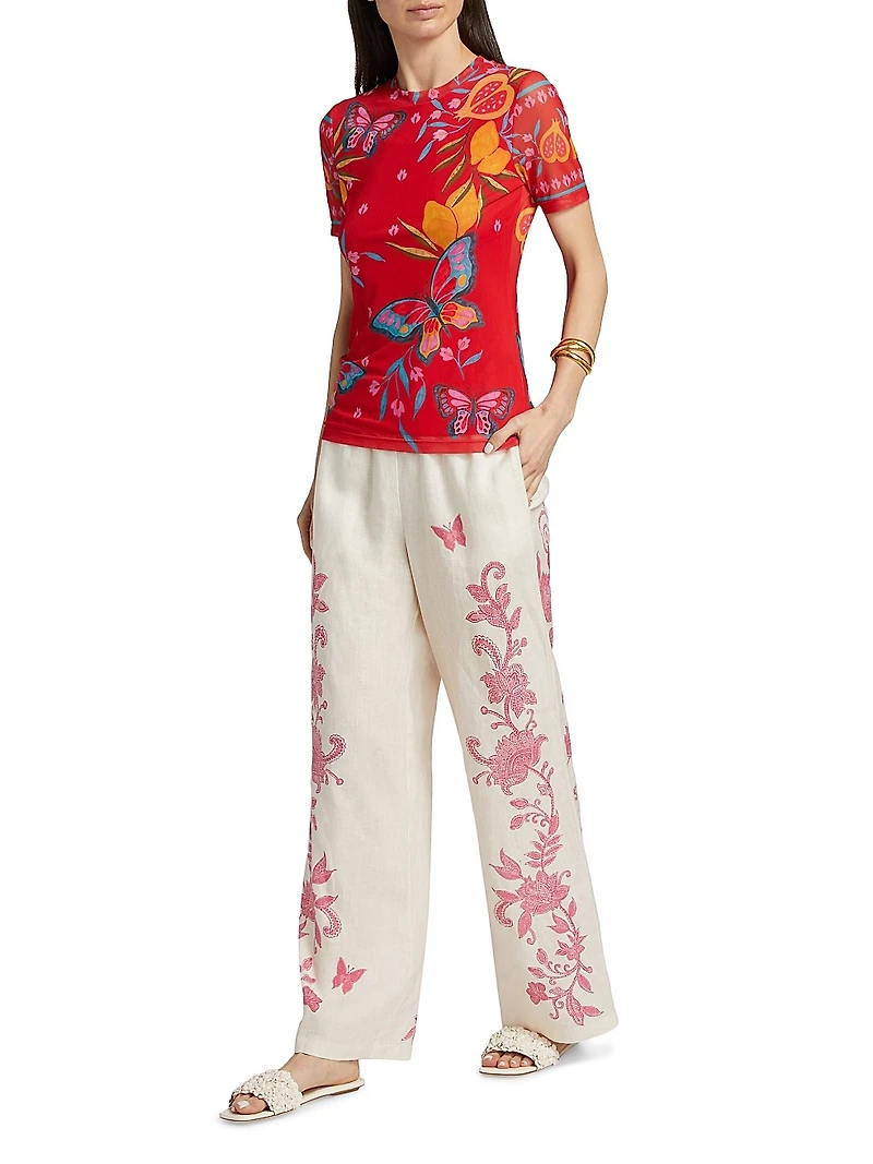 Eleanor Printed Mesh T-Shirt