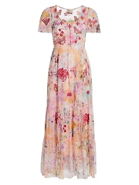 Valentina Floral Mesh Maxi Dress