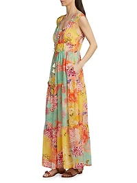 Maje Floral Tiered Maxi Dress