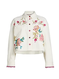 Stretch-Cotton Denim Crop Jacket