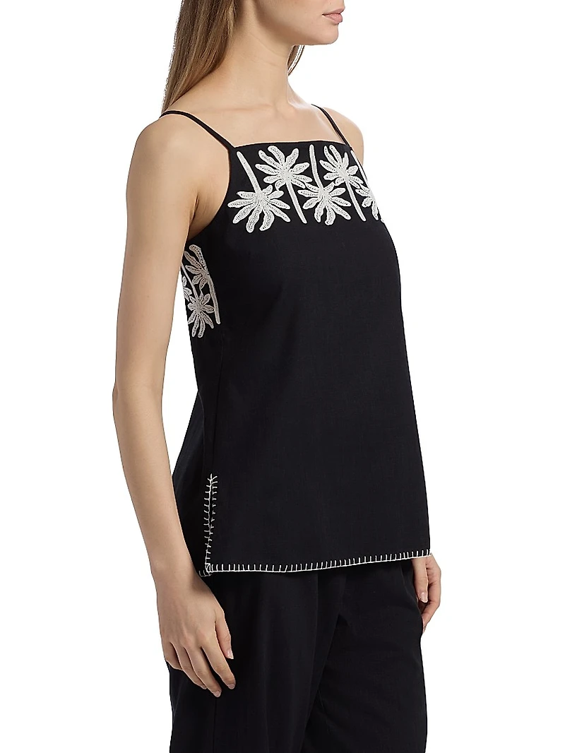 Hannah Cotton-Linen Tunic Tank