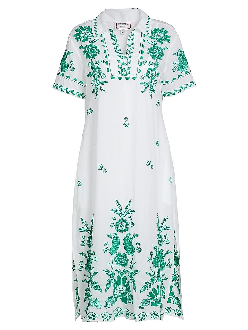 Embroidery Polo T-Shirt Midi-Dress