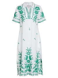 Embroidery Polo T-Shirt Midi-Dress