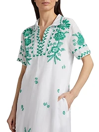 Embroidery Polo T-Shirt Midi-Dress