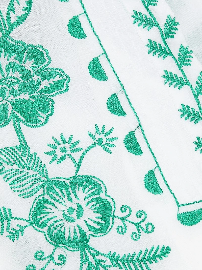 Embroidery Polo T-Shirt Midi-Dress