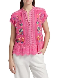 Astrud Floral Embroidered Cotton Blouse