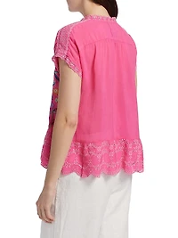 Astrud Floral Embroidered Cotton Blouse