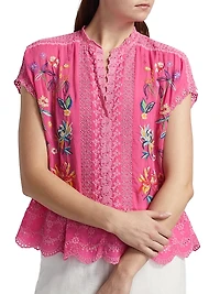 Astrud Floral Embroidered Cotton Blouse