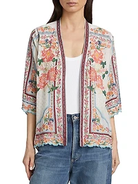 Fuji Floral Kimono-Style Jacket