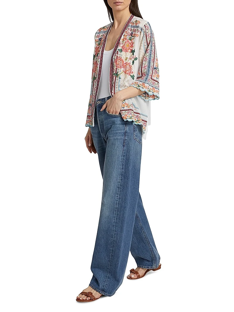 Fuji Floral Kimono-Style Jacket