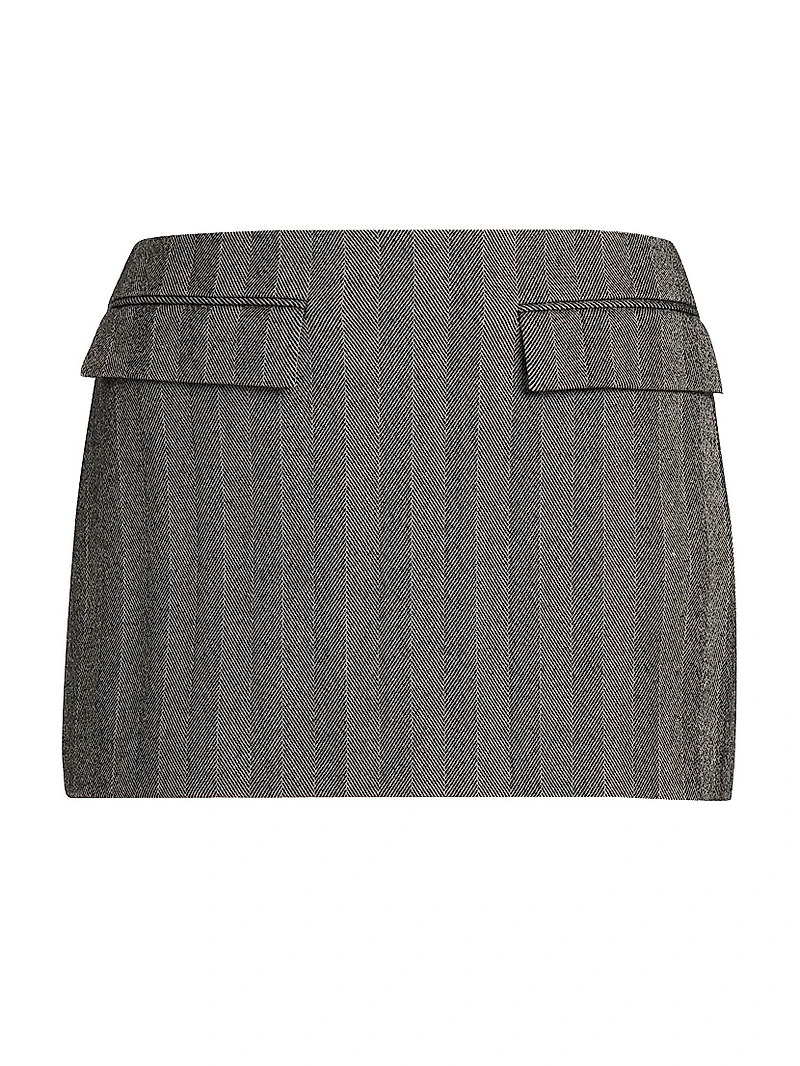 Striped Wool-Cashmere Miniskirt