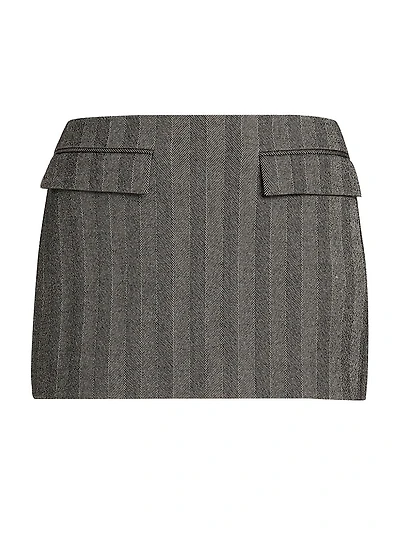 Striped Wool-Cashmere Miniskirt