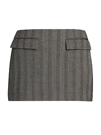 Striped Wool-Cashmere Miniskirt