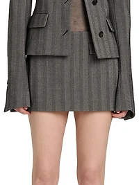 Striped Wool-Cashmere Miniskirt