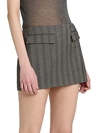 Striped Wool-Cashmere Miniskirt