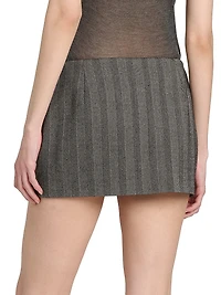 Striped Wool-Cashmere Miniskirt