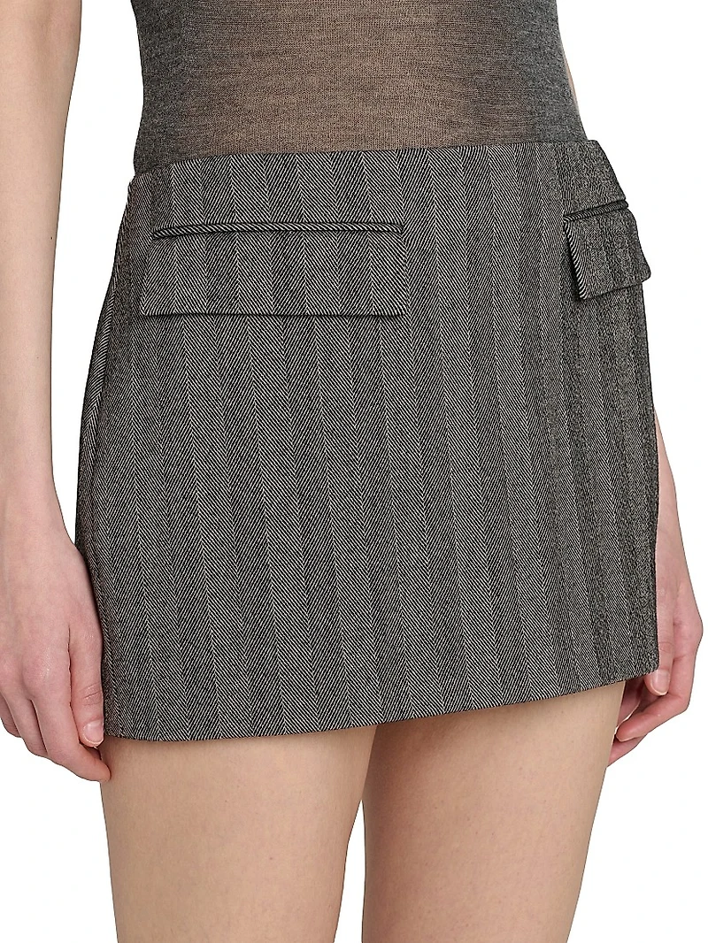 Striped Wool-Cashmere Miniskirt