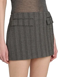 Striped Wool-Cashmere Miniskirt