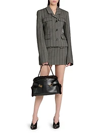 Striped Wool-Cashmere Miniskirt