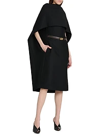 Capelette Belted Midi-Dress