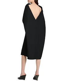 Capelette Belted Midi-Dress