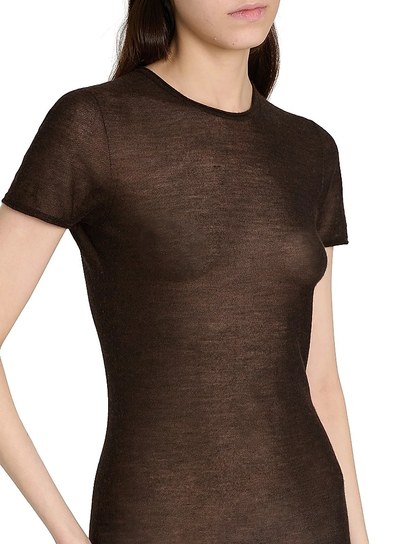 Fitted Semi-Sheer T-Shirt Dress