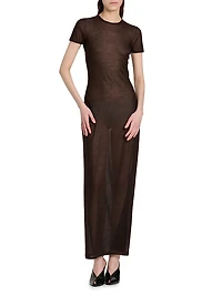 Fitted Semi-Sheer T-Shirt Dress