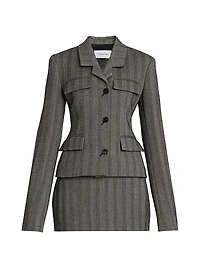 Striped Wool Single-Breasted Blazer