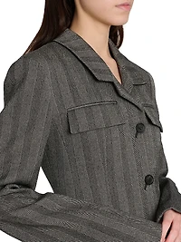 Striped Wool Single-Breasted Blazer