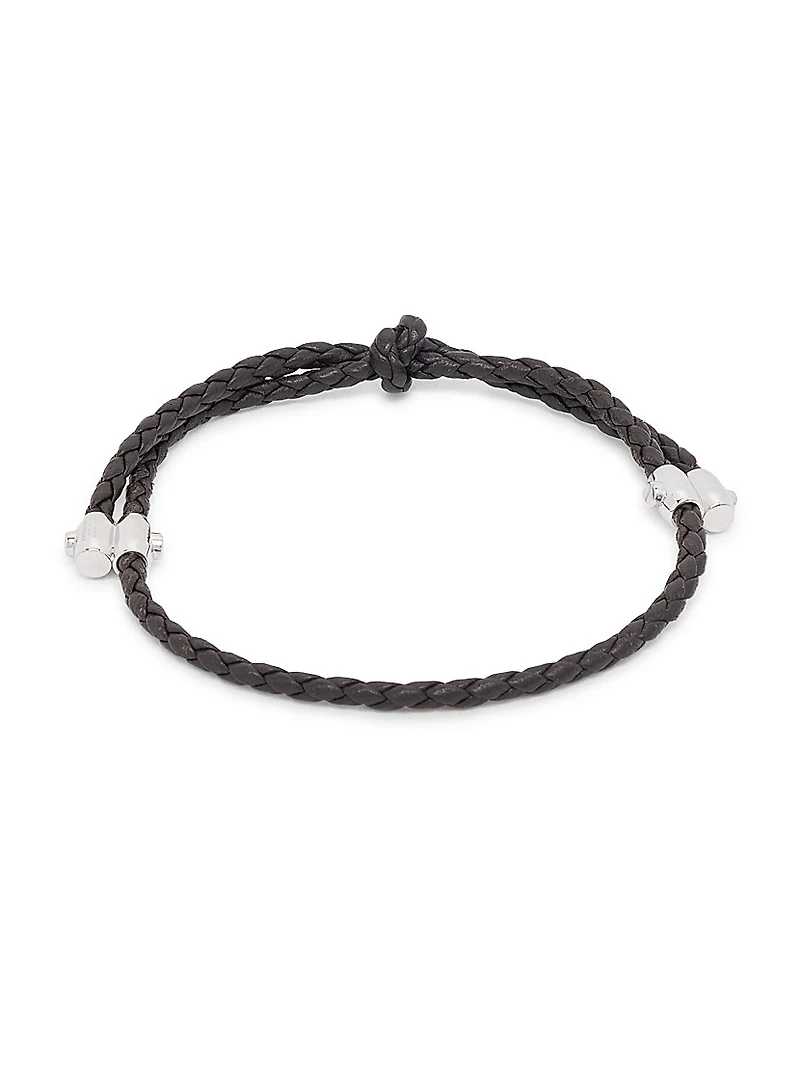 Sterling Silver & Braided Leather Bracelet