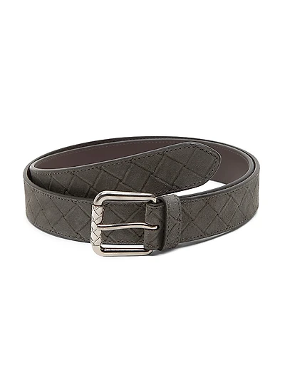 Intrecciato Embossed Suede Belt