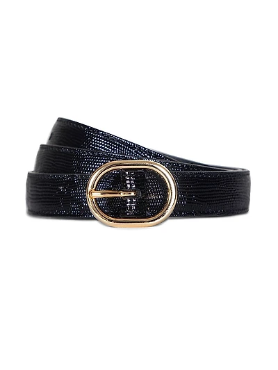 Stitched Glazed Leather Belt