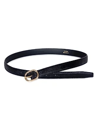 Stitched Glazed Leather Belt