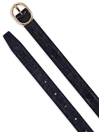 Stitched Glazed Leather Belt