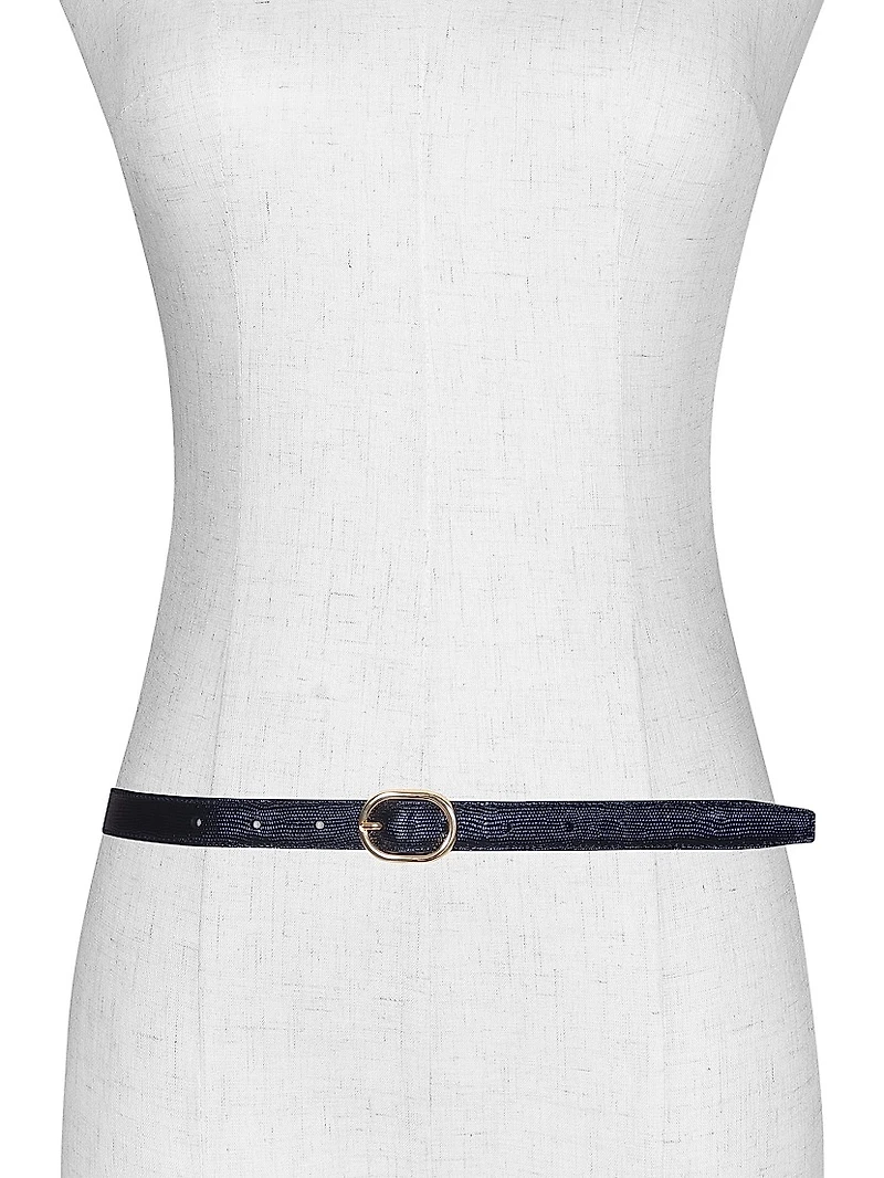Stitched Glazed Leather Belt