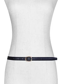 Stitched Glazed Leather Belt