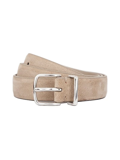 Suede Polished Buckle Belt