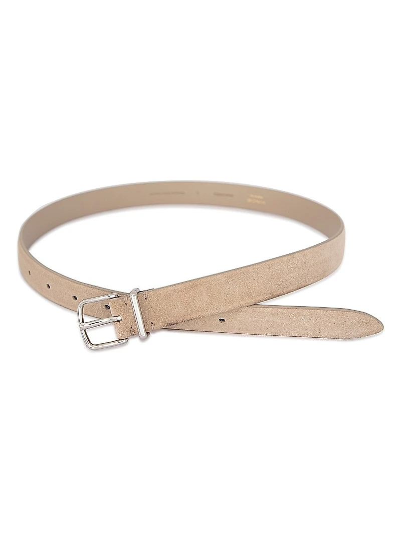 Suede Polished Buckle Belt
